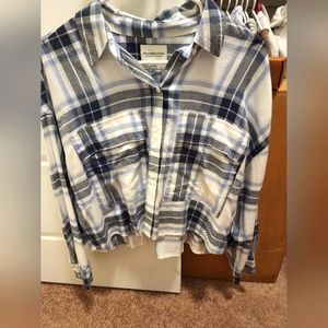 Abercrombie soft , crop Plaid shirt
